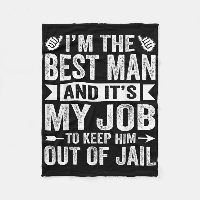 Best Man Bröllop Marskalkars Funny Möhippa Bachelo Fleecefilt (Framsidan)