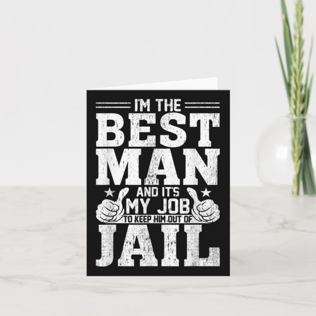 Best Man Bröllop Marskalkars Funny Möhippa Bachelo Kort (Framsida)