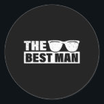 Best Man Bröllop Marskalkars Funny Möhippa Bachelo Runt Klistermärke<br><div class="desc">Best Man Bröllop Marskalkars Funny Möhippa Bachelor Party Manar 3</div>