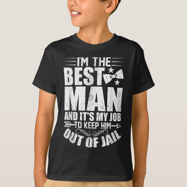 Best Man Bröllop Marskalkars Funny Möhippa Bachelo T Shirt (Framsida)