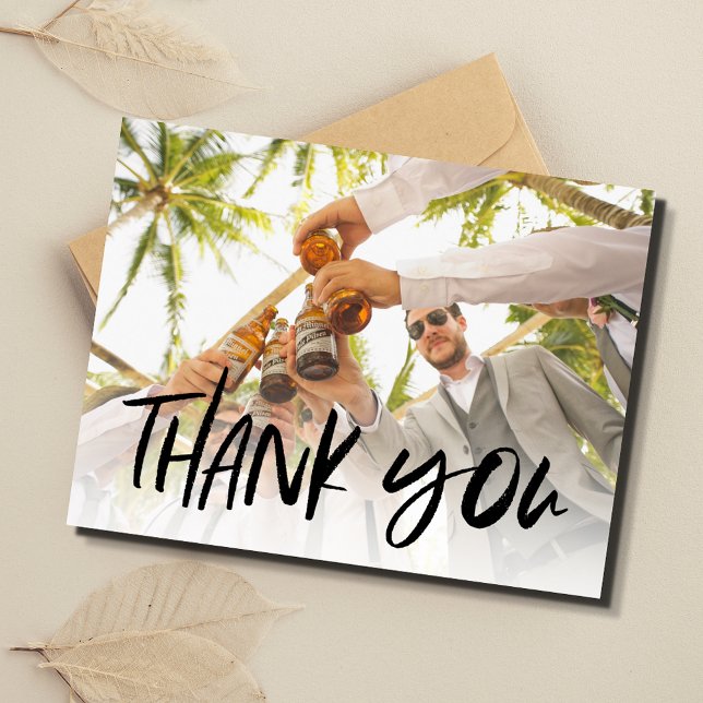 Best Man Bröllop Photo Tack Vykort (Best Man Wedding Photo Thank You Postcard)