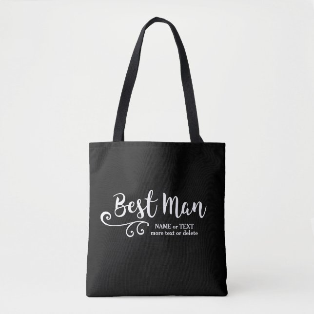 Best Man Bröllop Tote Bag | Modern coola Tygkasse (Framsida)