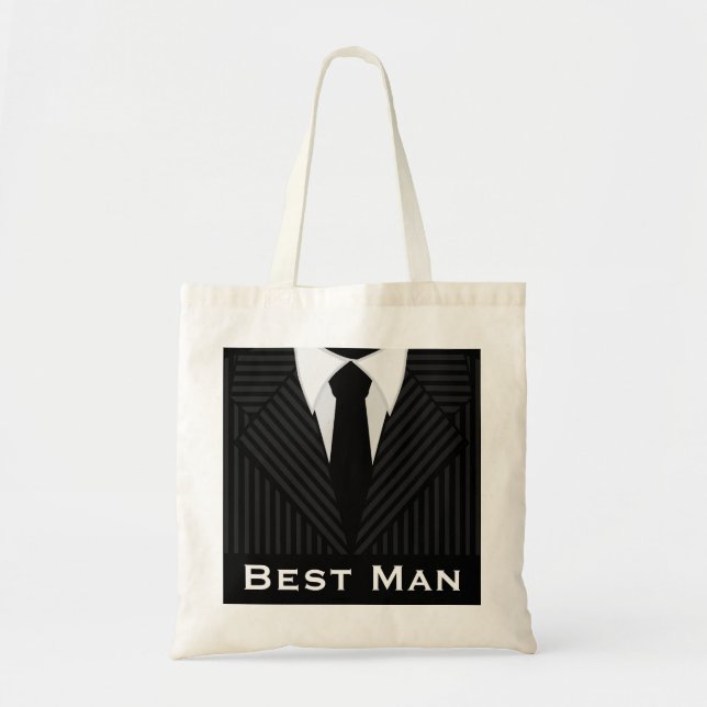 Best Man Bröllopsfest Attendant Budget Tote bags Tygkasse (Framsidan)
