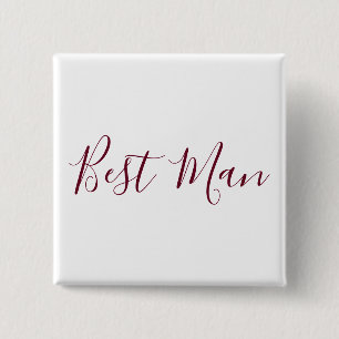 Best Man Burgundy och White Knapp