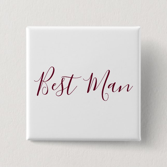 Best Man Burgundy och White Knapp (Framsida)