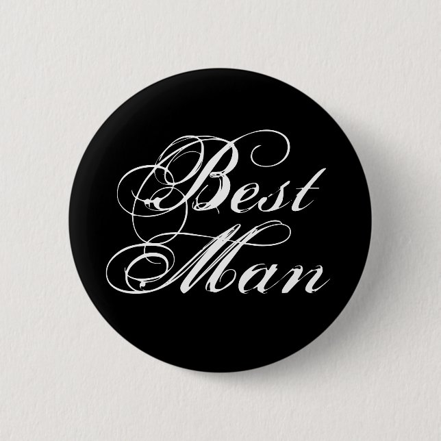 Best Man Button i Black Knapp (Framsida)