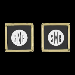 Best Man Cufflinks for Wedding Gold with Initials Guldpläterade Manschetterknappar