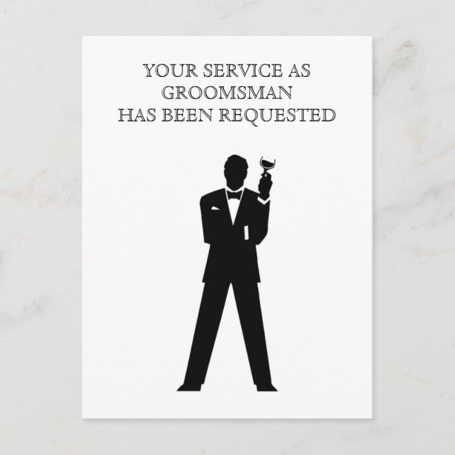 Best Man eller Groomsman Postcard Inbjudan (Framsida)