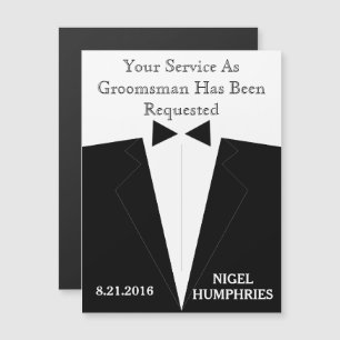 Best Man eller Groomsman Reminder Magnetisk Inbjudningskort