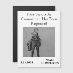 Best Man eller Groomsman Reminder Magnetisk Inbjudningskort