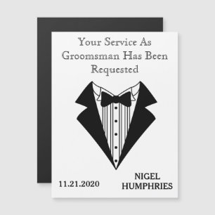 Best Man eller Groomsman Reminder Magnetisk Inbjudningskort