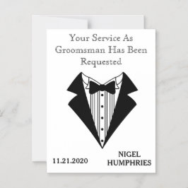 Best Man eller Groomsman Reminder Magnetisk Inbjudningskort