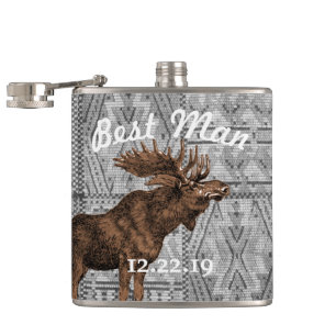 Best Man Flask Vintage Moose Fickplunta