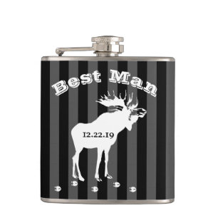Best Man Flask Vintage Moose Fickplunta