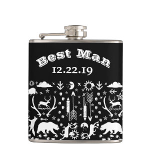 Best Man Flask Vintage Moose Fickplunta