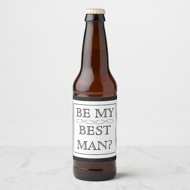 Best Man Frieri Gift - Anpassningsbar Beer-etikett Ölflaska Etikett (Framsida)