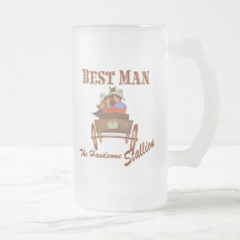 Best Man Gift 16 oz Frosted Beer Mugg