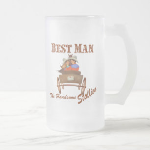 Best Man Gift 16 oz Frosted Beer Mugg