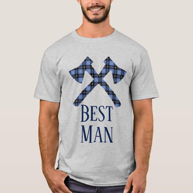 Best Man Lumberjack dubbla kor ax Tee Shirt (Framsida)