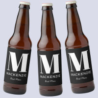 Best Man Monogram Namn Black