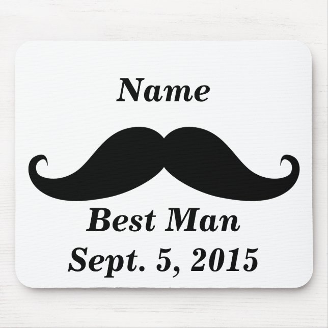 Best Man Mustache Mousepad Musmatta (Framsidan)