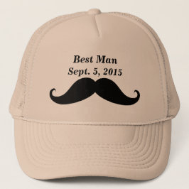 Best Man Mustache Truckers Hat Truckerkeps