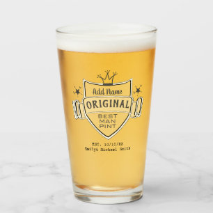 BEST MAN - Personlig Groomsman Gifts PINT GLASS Glaskopp