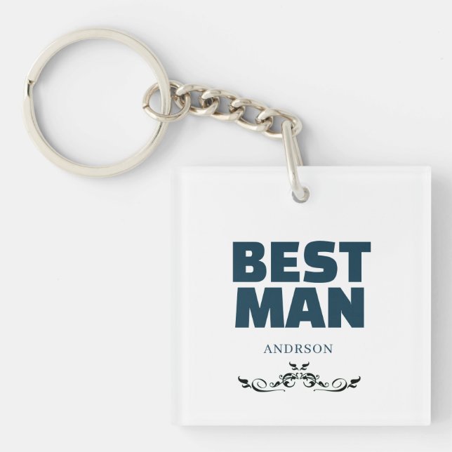 Best Man Rustic Black Bröllop Monogram (Framsidan)