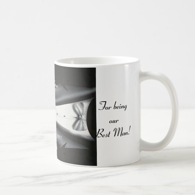 Best Man Tack Gift - Tuxedo-mall Kaffemugg (Höger)