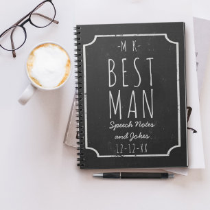 Best Man Tal Notes och Jokes Bröllop Journal Anteckningsbok Med Spiral