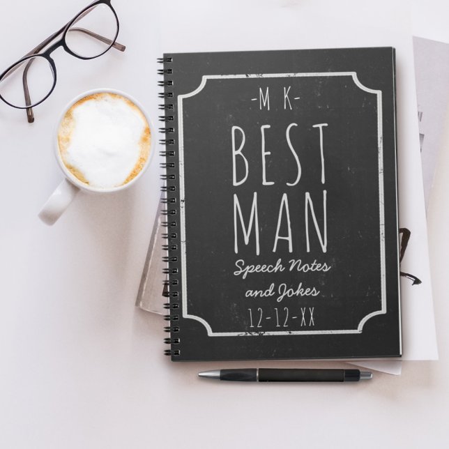 Best Man Tal Notes och Jokes Bröllop Journal Anteckningsbok Med Spiral (Best Man Speech Notes and Jokes Wedding Journal for your Best Man's Speech)
