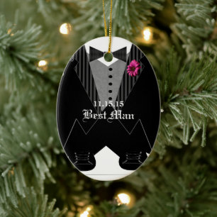 Best Man Tuxedo Bröllop Helgdag Ornament