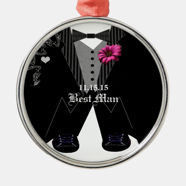 Best Man Tuxedo Bröllop Helgdag Ornament (Framsidan)