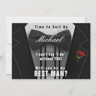 Best Man Tuxedo-inbjudan Kostym Up Inbjudningar