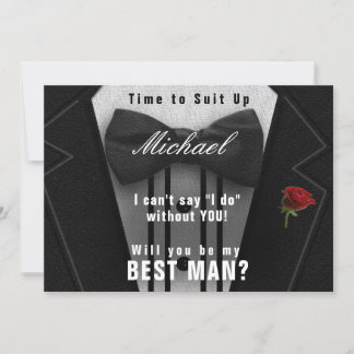 Best Man Tuxedo-inbjudan Kostym Up Inbjudningar