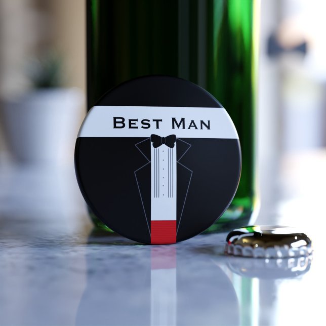 Best Man Tuxedo Marskalkars Bröllop Flaska-öppnare Flasköppnare (Useful wedding favor and can be used for any member of the wedding party that have bottles to open.)
