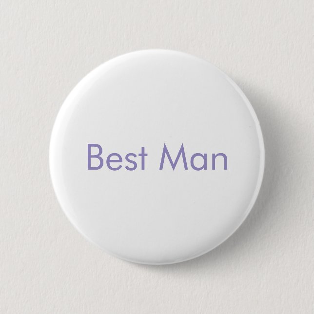 Best Man Violet Tulip Wedballons Buttons Knapp (Framsida)