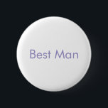 Best Man Violet Tulip Wedballons Buttons Knapp<br><div class="desc">Best Man violet tulip-bröllopsknappar med anpassade text</div>