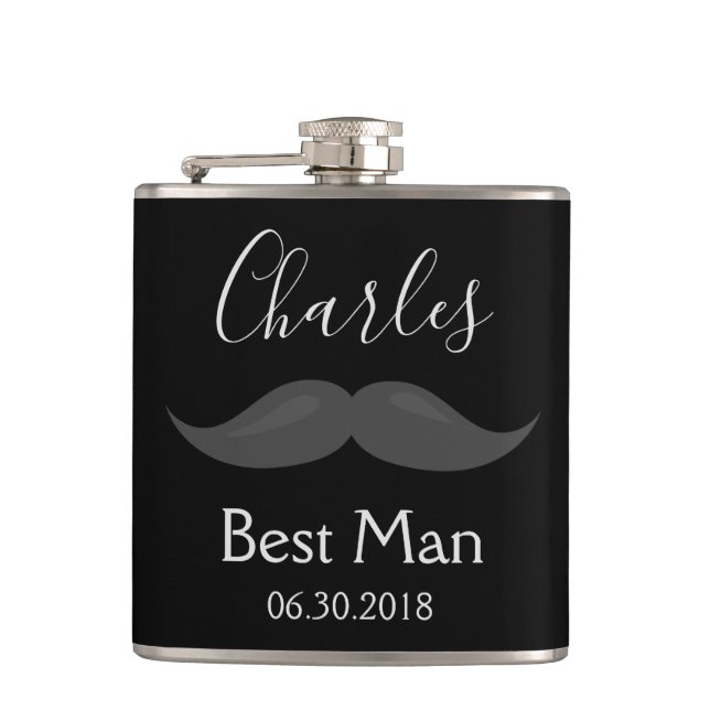 Best Man Wedding Favor Mustache Fickplunta (Framsidan)