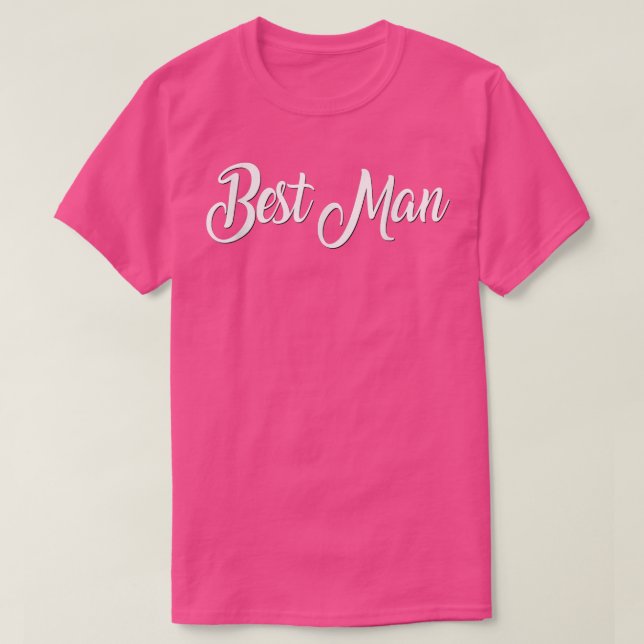 Best ManWhite Bröllop Bride Groom Bachelor Party T Shirt (Design framsida)