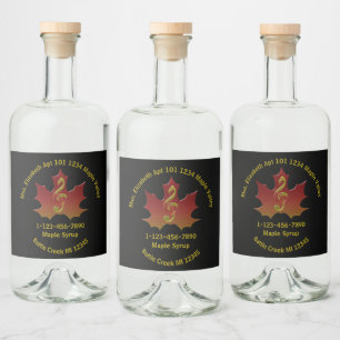 Best Maple Syrup Red Löv i Fall Färg Harmony Cl Spritflaskor Etikett
