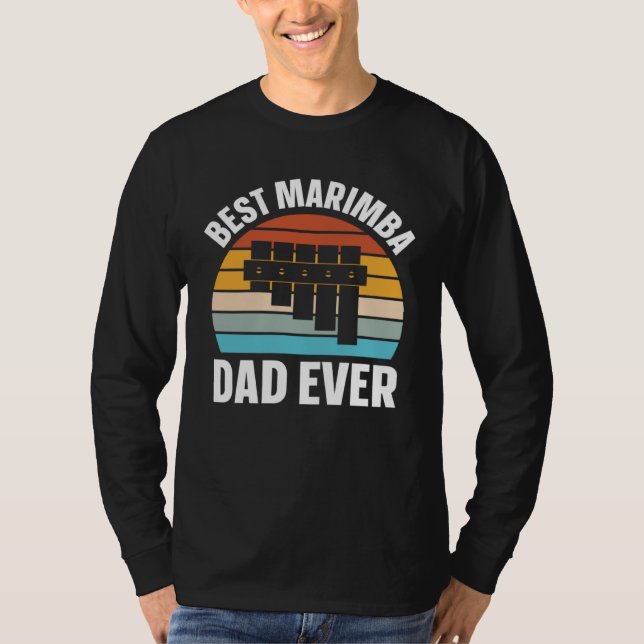 Best Marimba Dad Instrument Musician Retro T Shirt (Framsida)