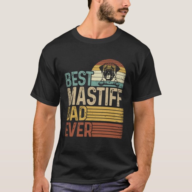 Best Mastiff Dad Ever Retro Fathers Day T Shirt (Framsida)