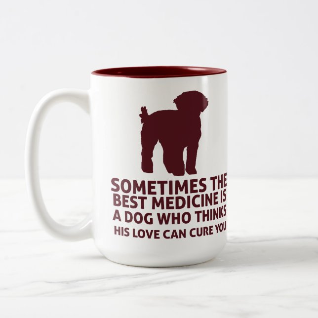 Best Medicine Doodle Service Hund 15oz Mugg (Vänster)