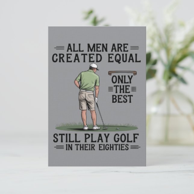 Best Men Play Golf Eighties Funny Golfer Golfing  Inbjudningar (Stående Fram)