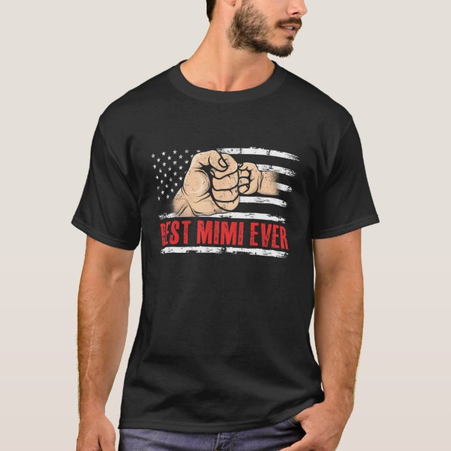 Best Mimi Ever US American Flag 4th Of July T Shirt (Framsida)