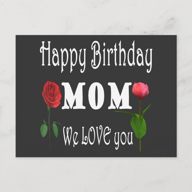 Best Mom Birthday Design  Inbjudan Vykort (Framsida)