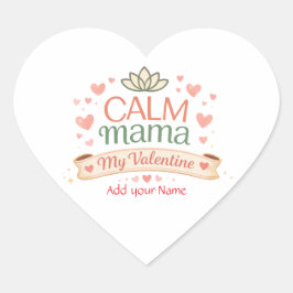 Best Mom Calm Mama Valentine Hearts Magnet Hjärtformat Klistermärke