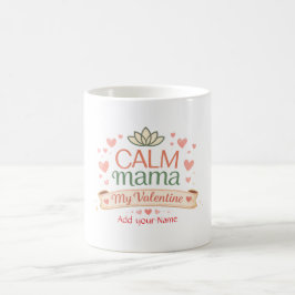 Best Mom Calm Mama Valentine Hearts Magnet Kaffemugg