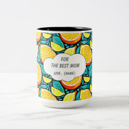 Best Mom Citrus Two‑Tone Mug – Personalized Lemon Två-Tonad Mugg